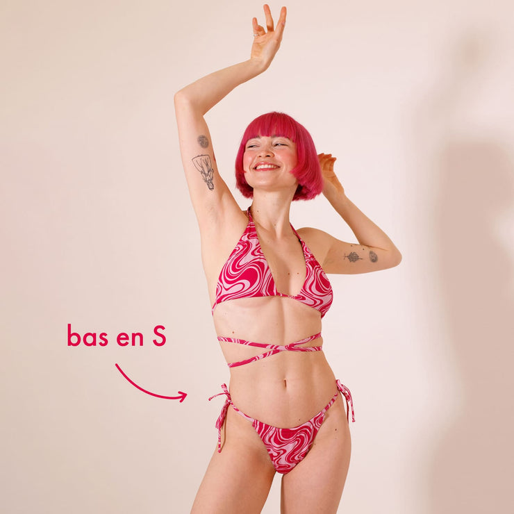 bas de bikini menstruel imprimé rose - malucette