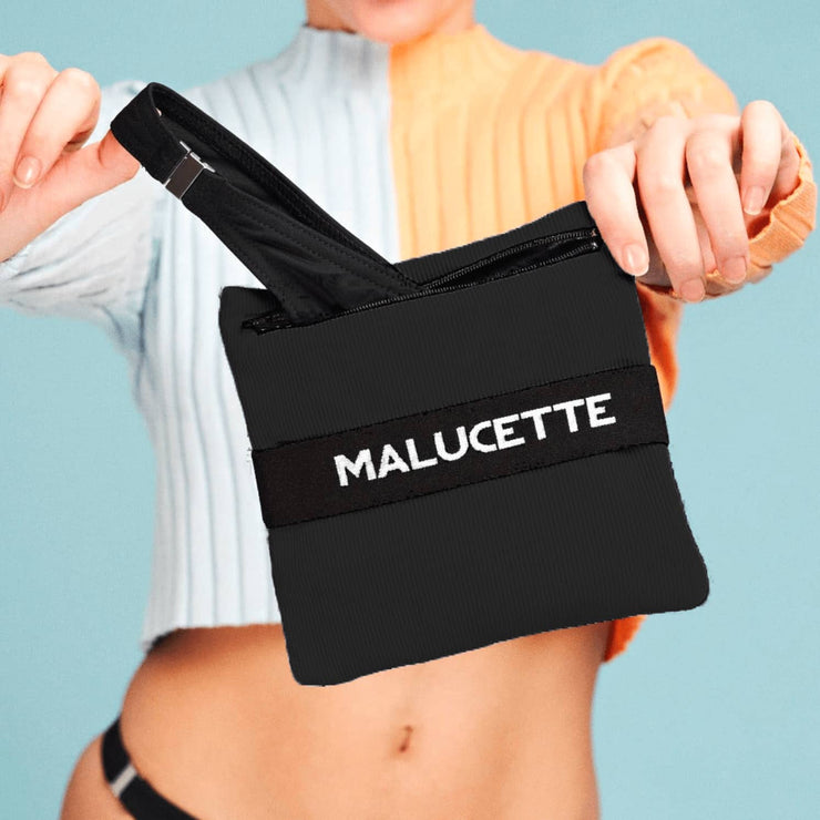 poche étanche noire pour tanga ou culotte menstruelle sexy - Malucette